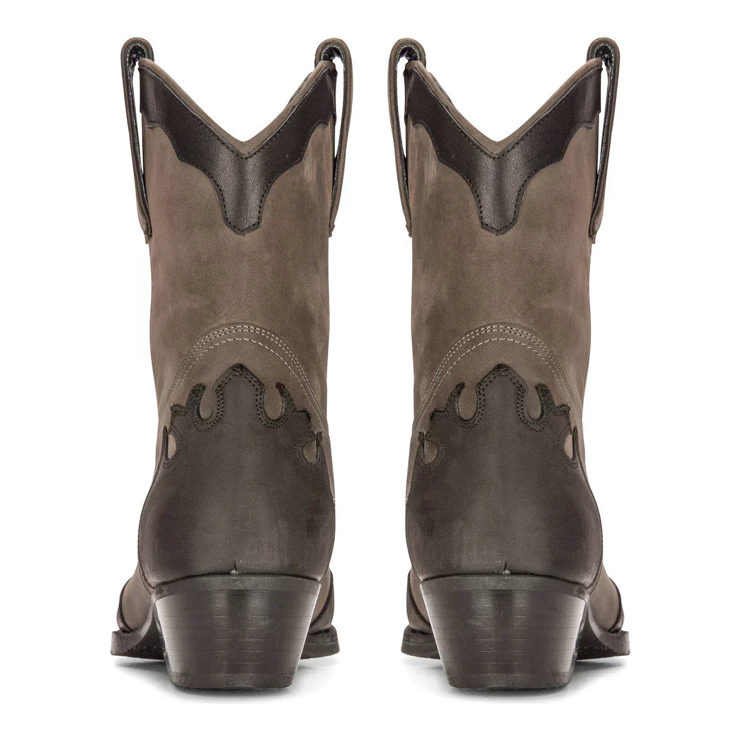Mens High Western Boots Real Leather Black Riding Dancing Hunting Cowboy Vintage Pointed Toe