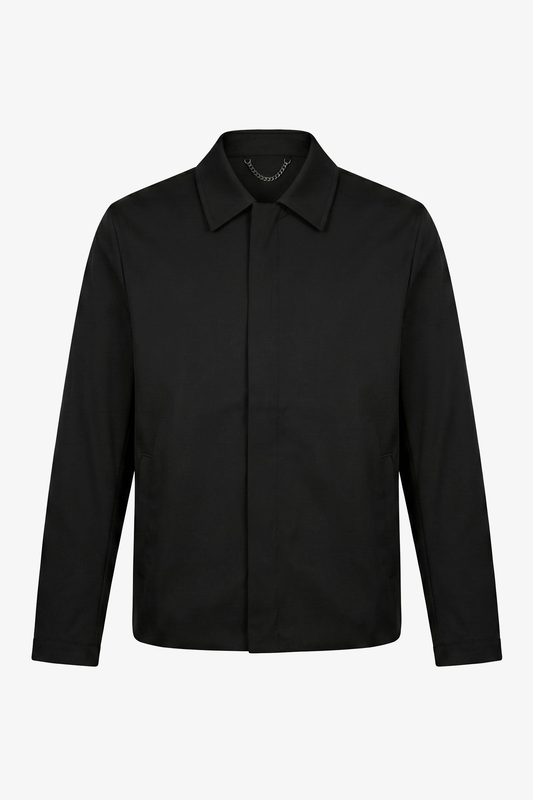 Men’s Black Collared Waterproof Harrington Jacket