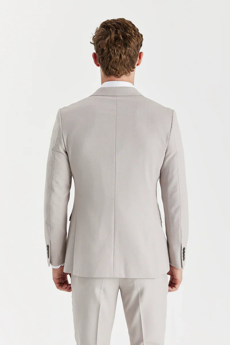 Mayfair - Men's Stone 2 Piece Double Brested Suit