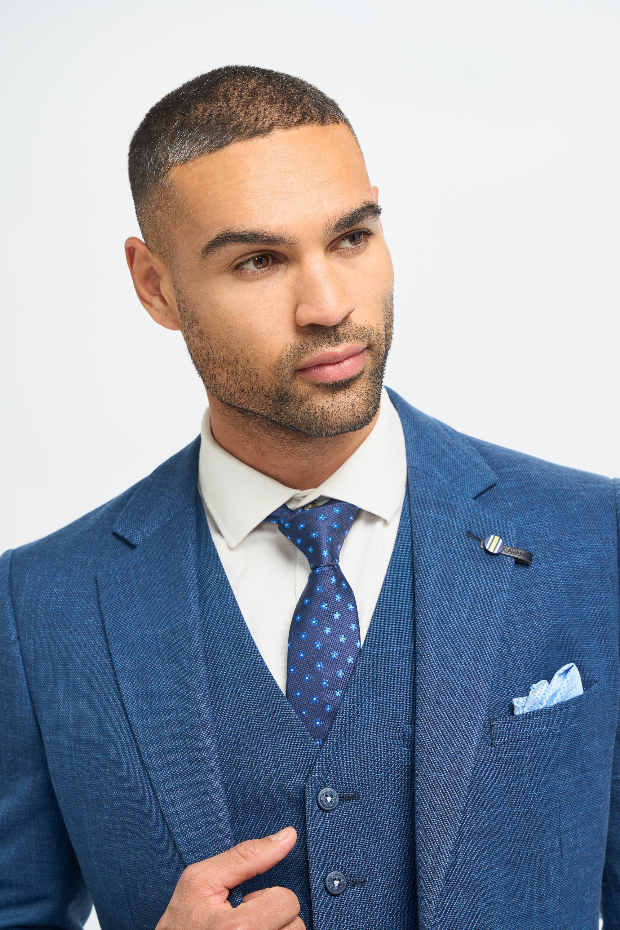Mens Blue Summer Linen Suit