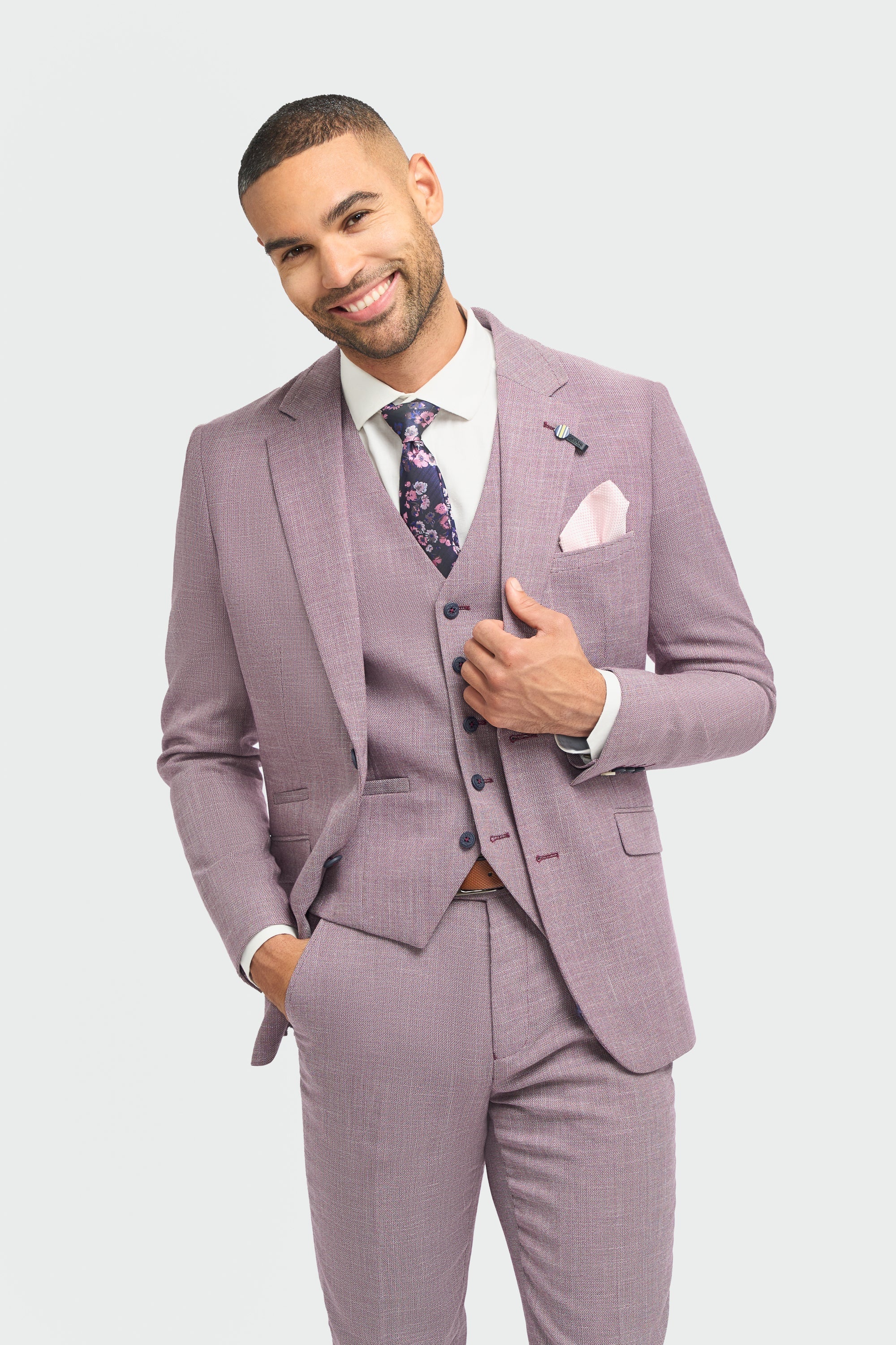 Mens Blush Pink Summer Linen Suit
