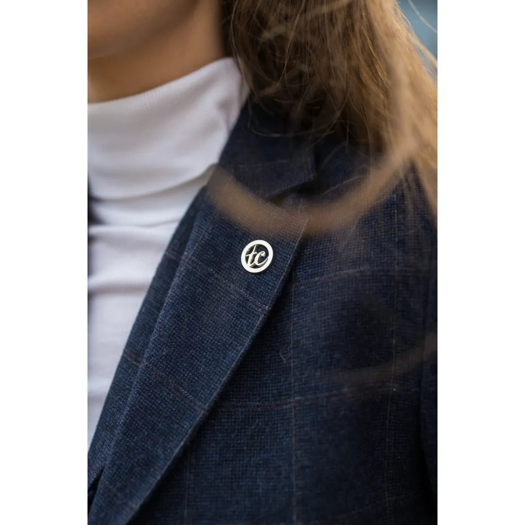 TPSTZ72 - Women's Navy Blue Tweed Blazer