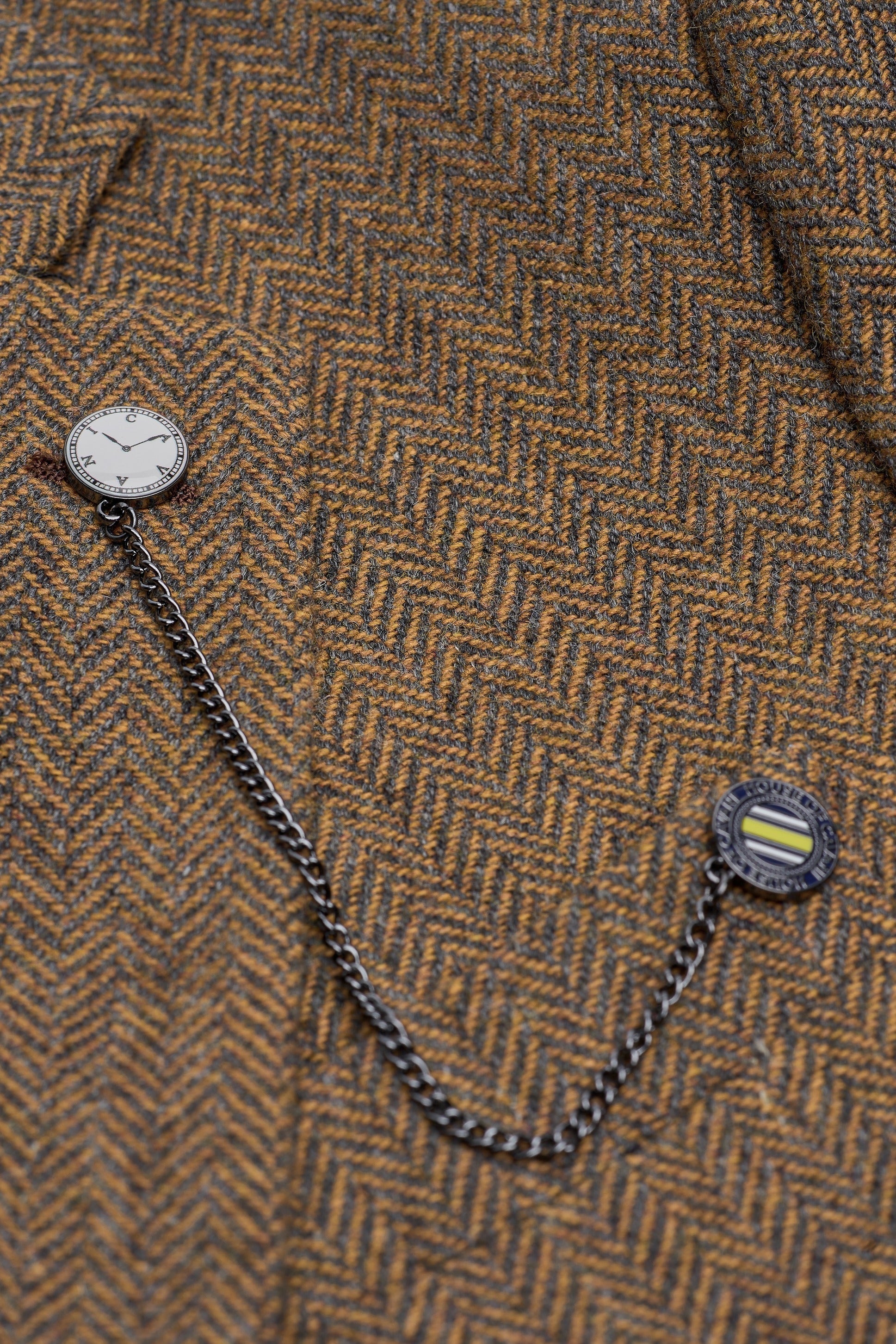 Thomas - Men’s Brown 3 Piece Wool Blend Tweed Suit