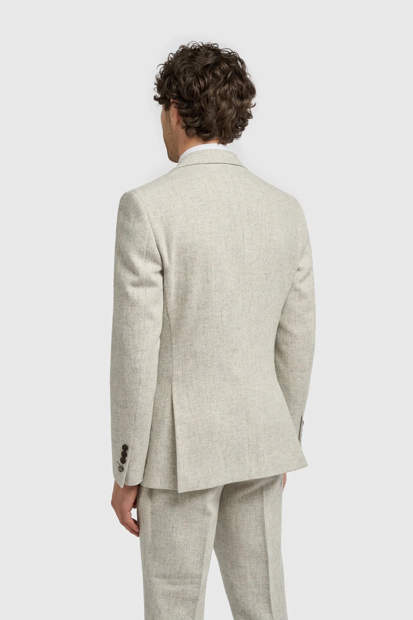 Thomas - Men’s Grey 3 Piece Wool Blend Tweed Suit