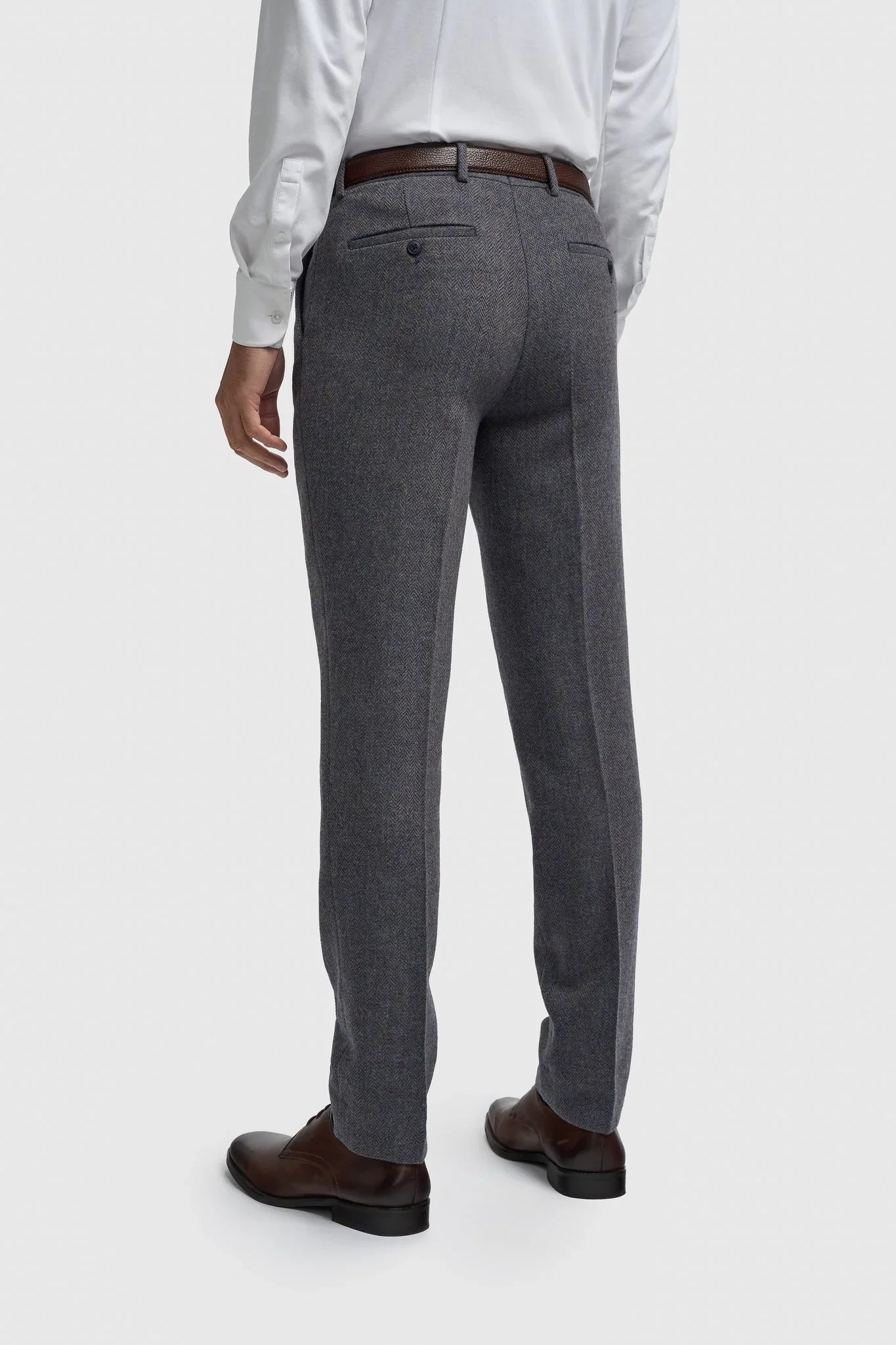 Thomas - Men’s Navy 3 Piece Wool Blend Tweed Suit