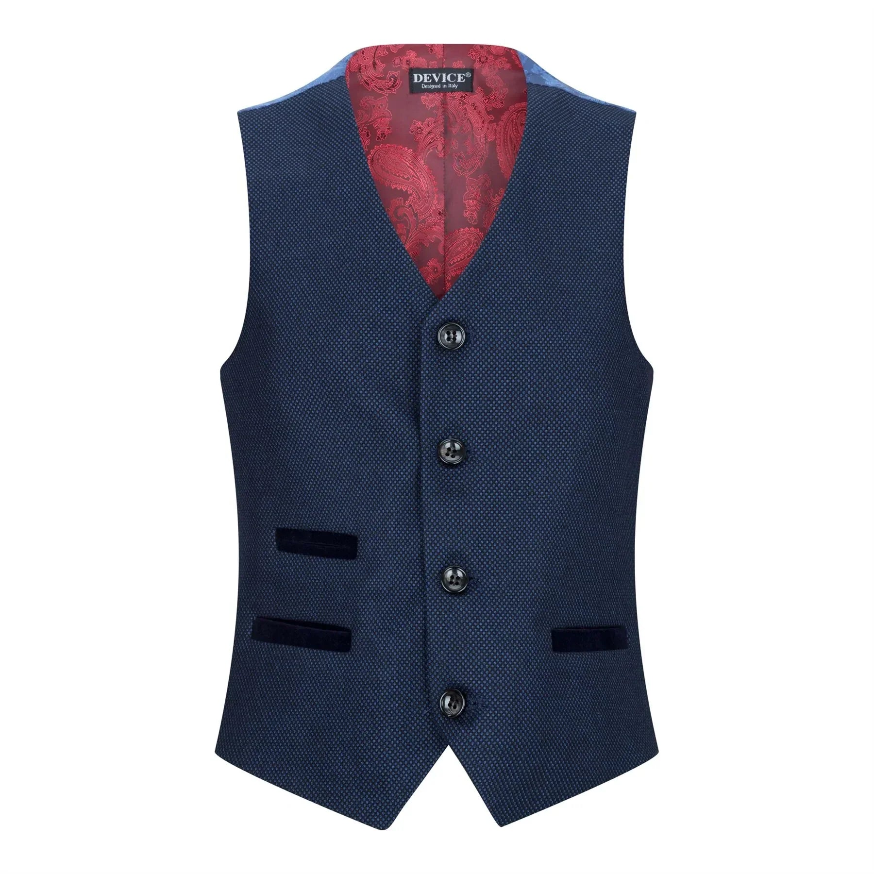 Boys Navy Blue 3 Piece Tweed Birdseye Suit Smart Formal Wedding Classic 1920s