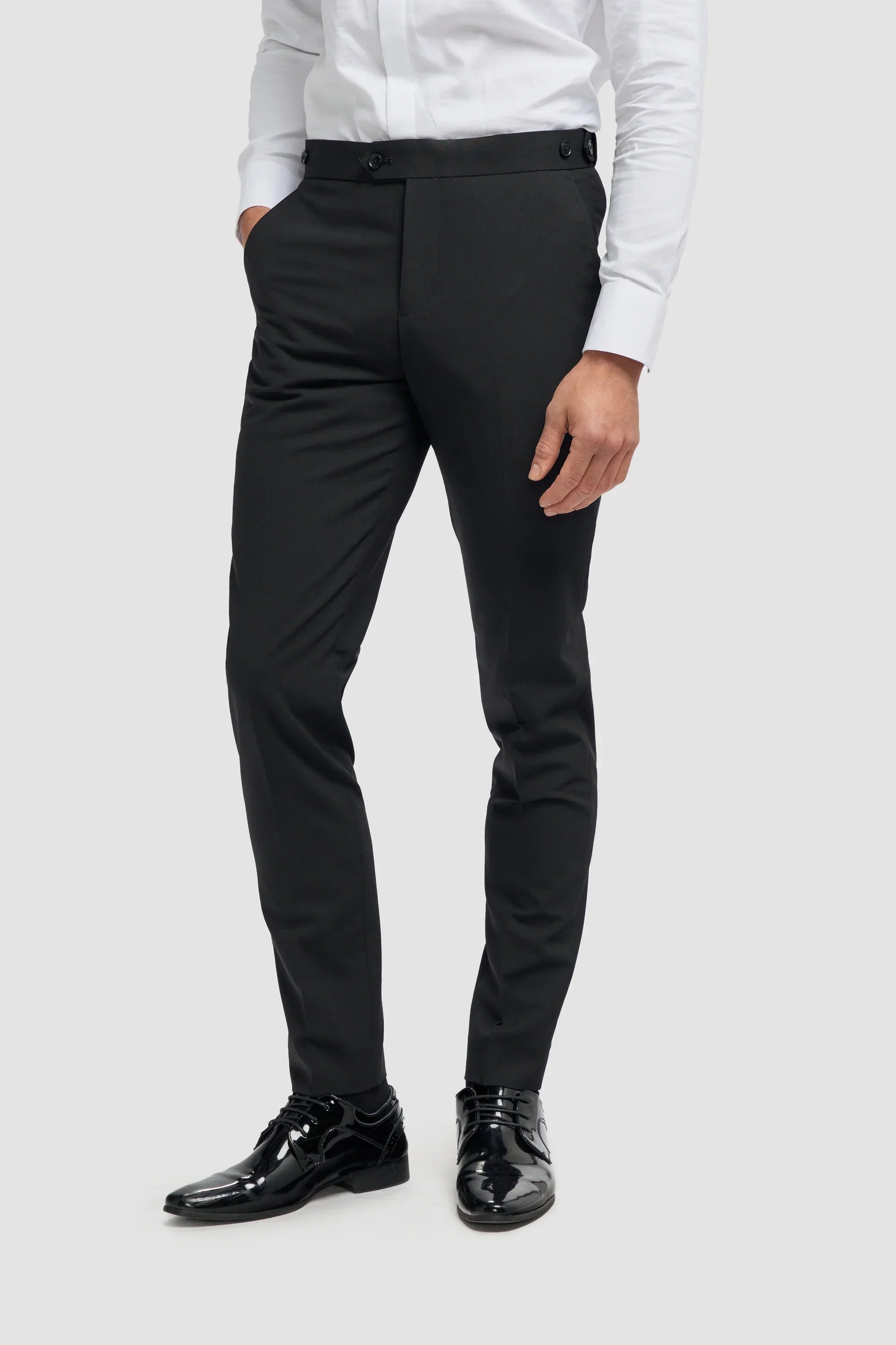 Aspen - Men's Black 2 Piece Double Breasted Tuxedo Suit