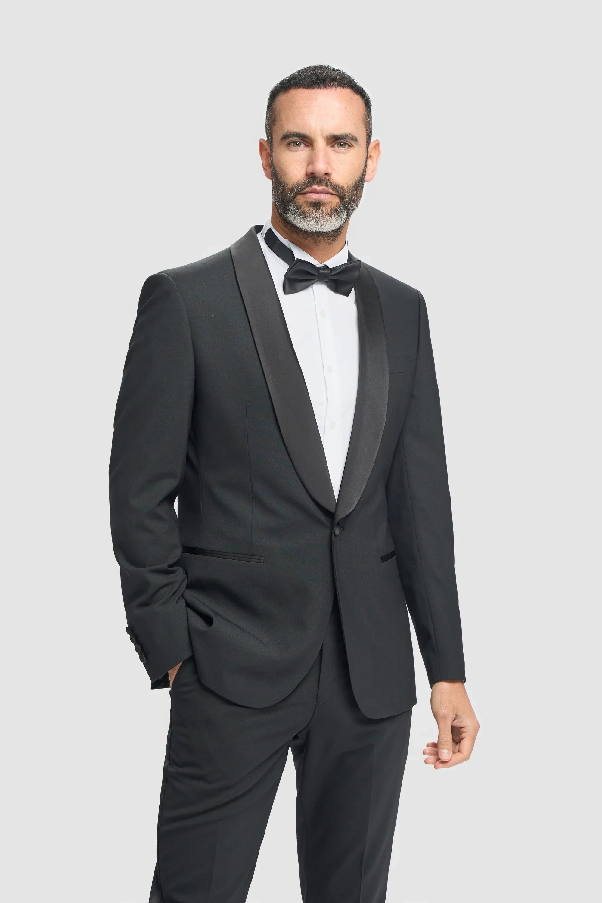 Aspen - Men's Black Tuxedo 2 Piece Wedding Suit