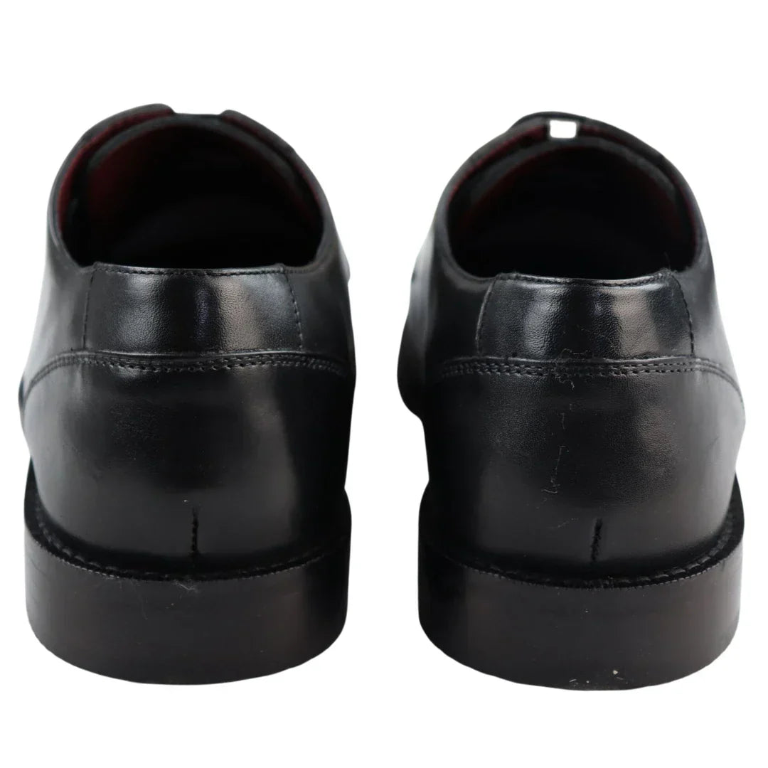 Mens Real Full Leather Black Welted Derby Shoes Smart Casual Black Wine Classic Vintage