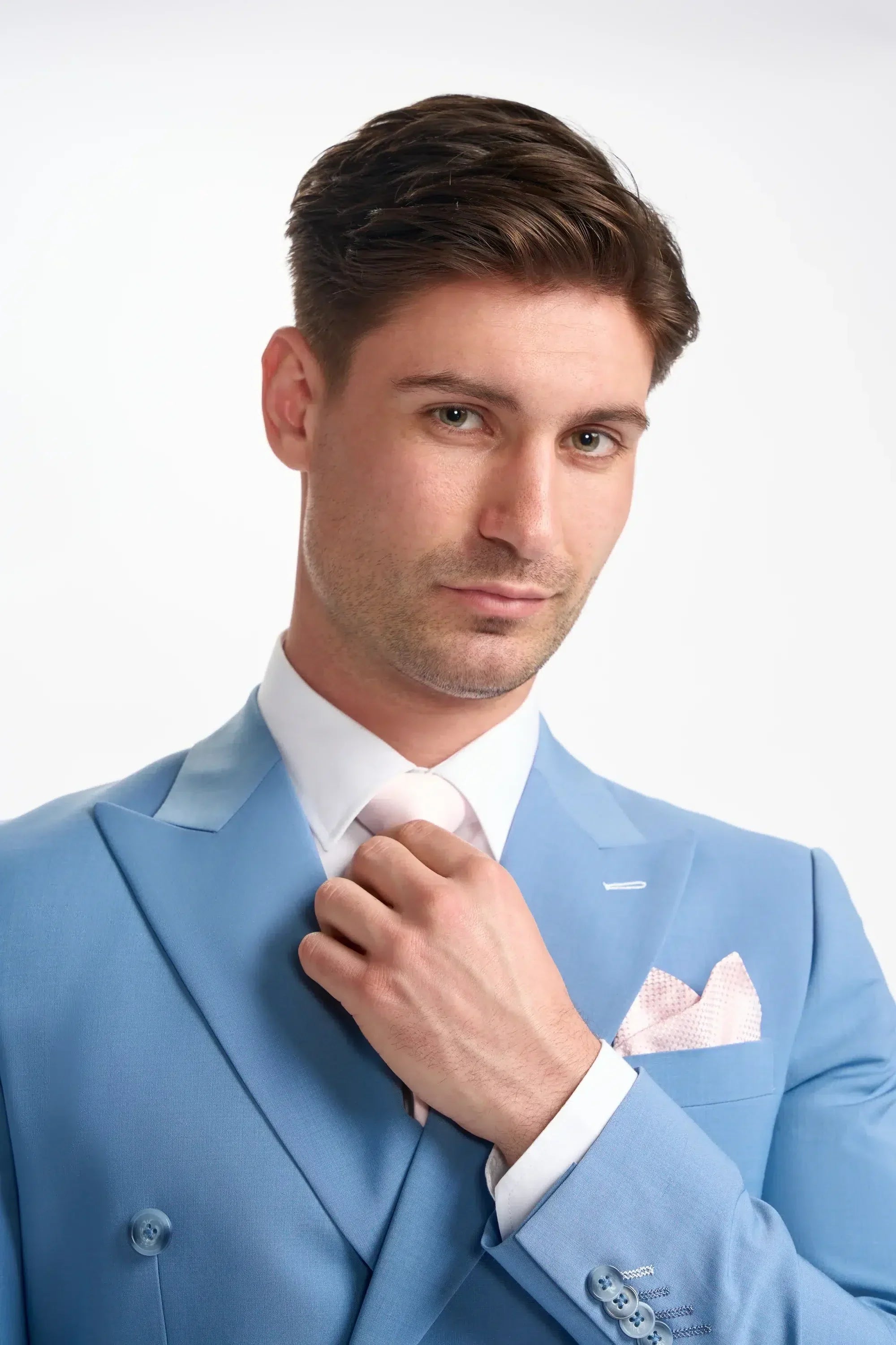 Bond - Men's Sky Blue 2 Piece Double Breasted Suit