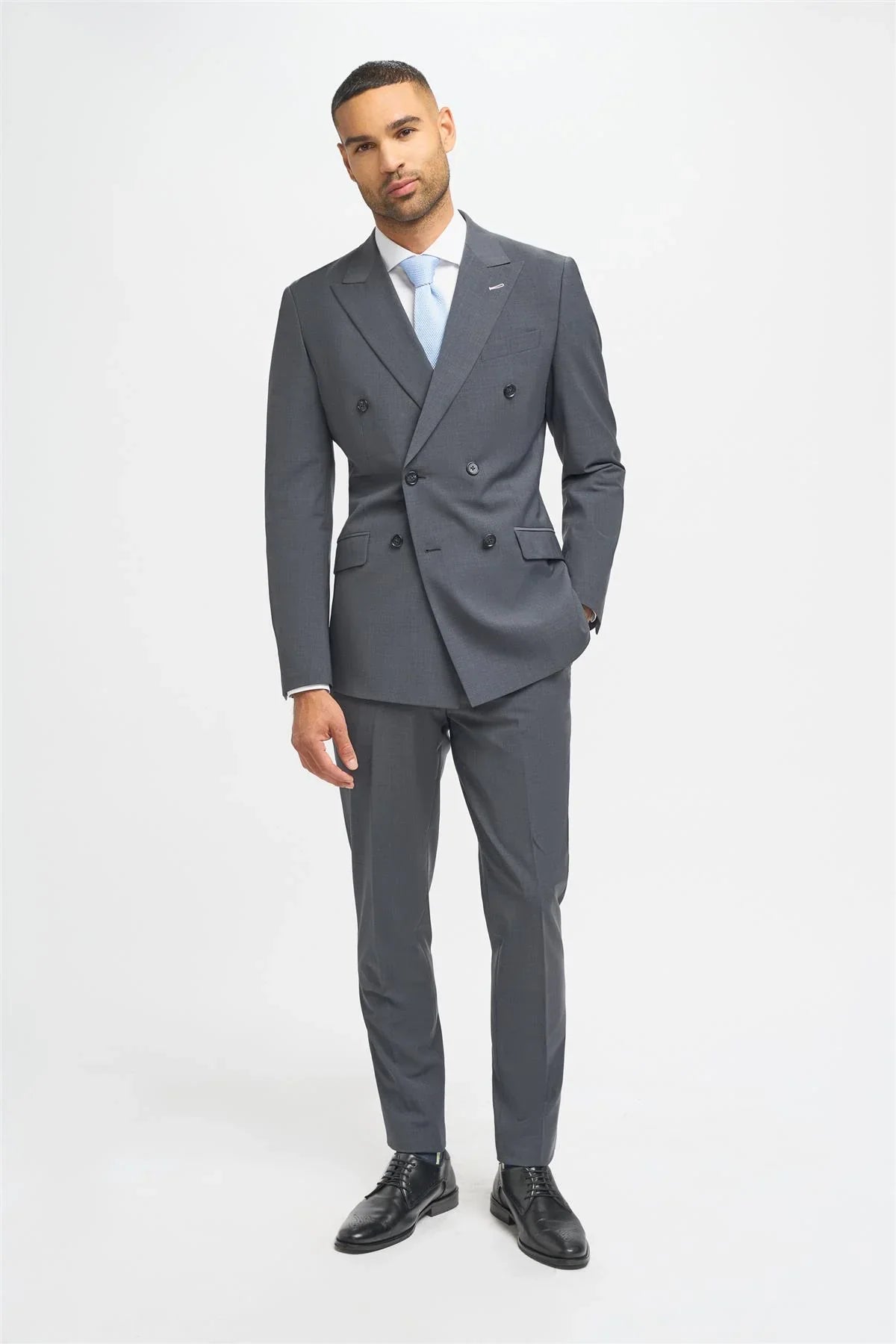 Bond - Men's Charcoal Double Breasted Blazer