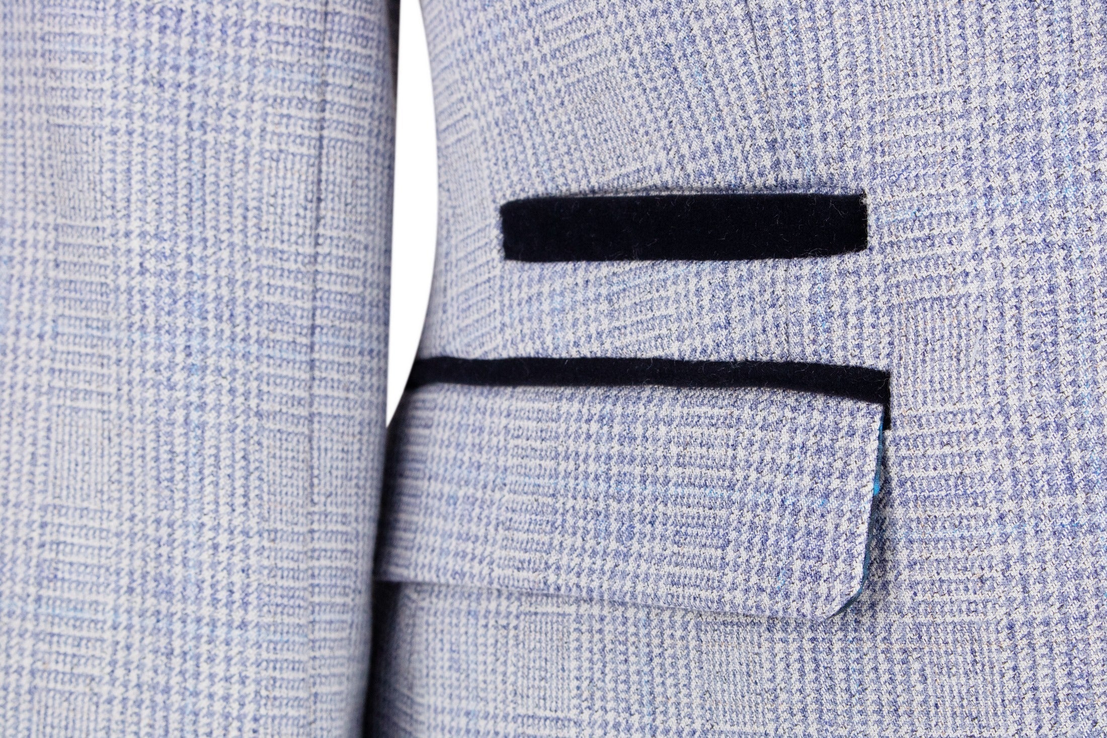 Womens Light Blue Tweed Blazer