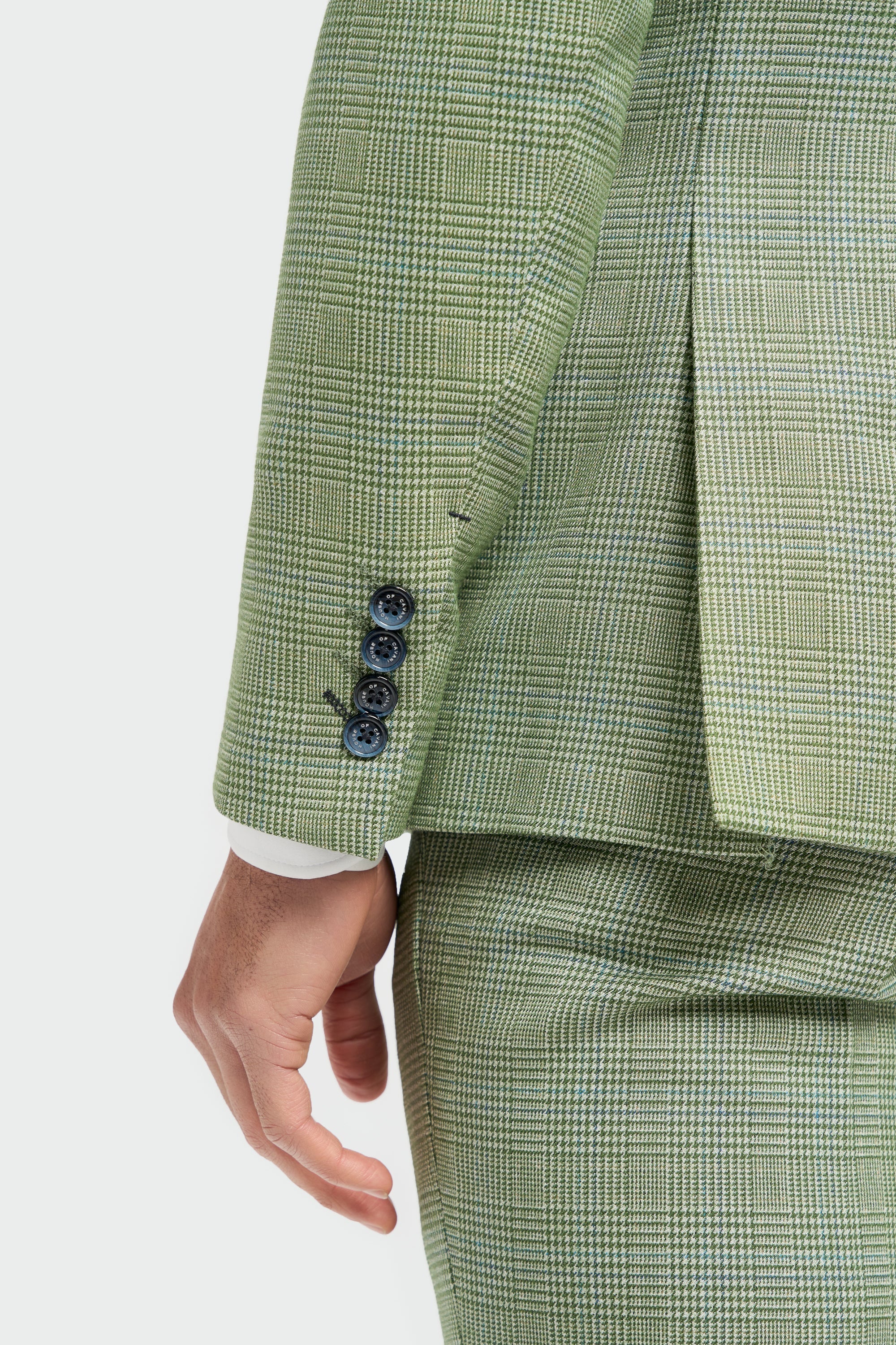 Caridi - Men's Sage Green 3 Piece Checked Suit