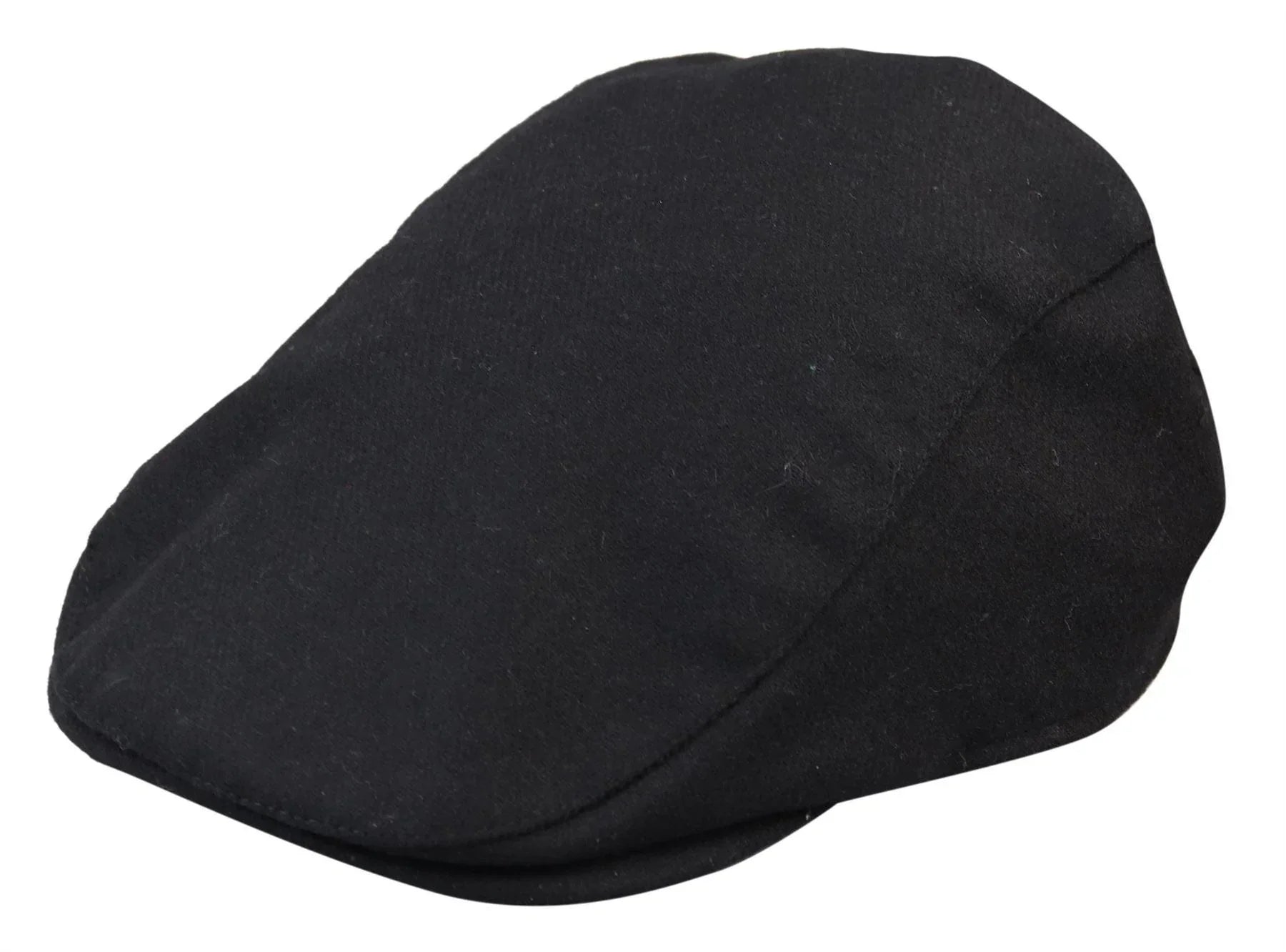 Mens Grandad Baker Flat Black Cap 8 Panel Tweed Vintage Classic Smart Casual 1920s