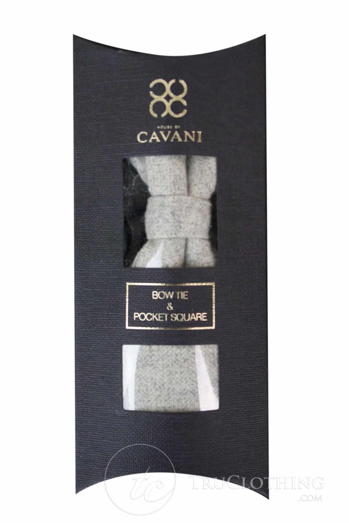 Cavani Martez Bow Tie - Mens Herringbone Tweed Check Bow Tie Hanky Retro Vintage Classic 1920s Vintage