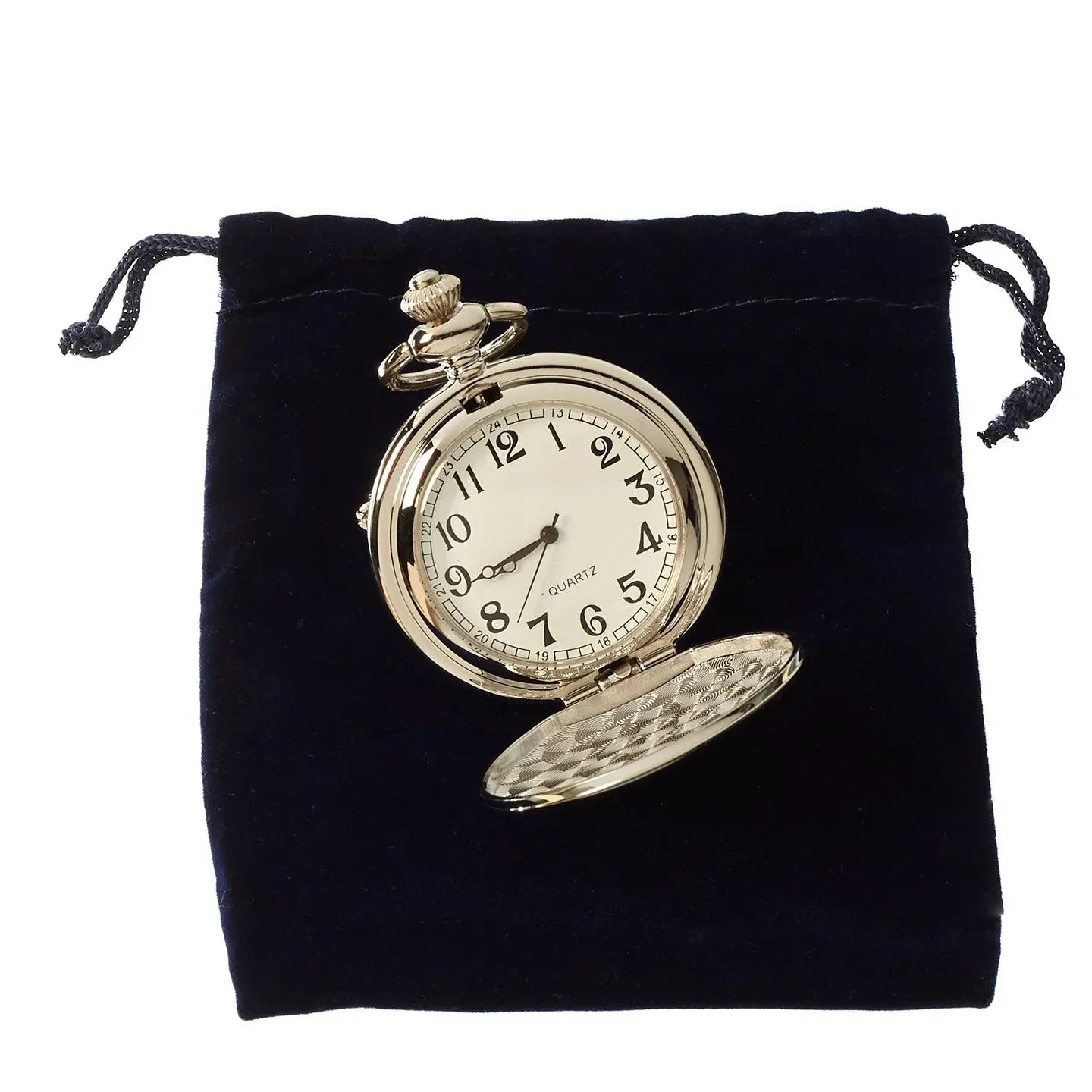 Classic 1920's Style Pocket Silver Color Watch with Chain