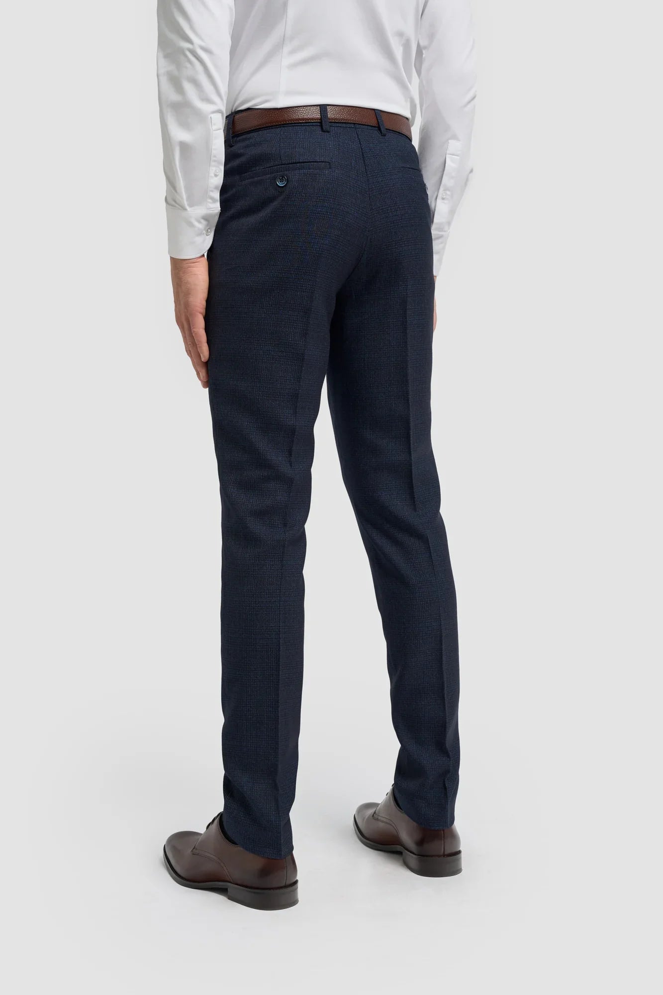 Cavani Connall - Men's Navy-Blue Check Vintage Suit