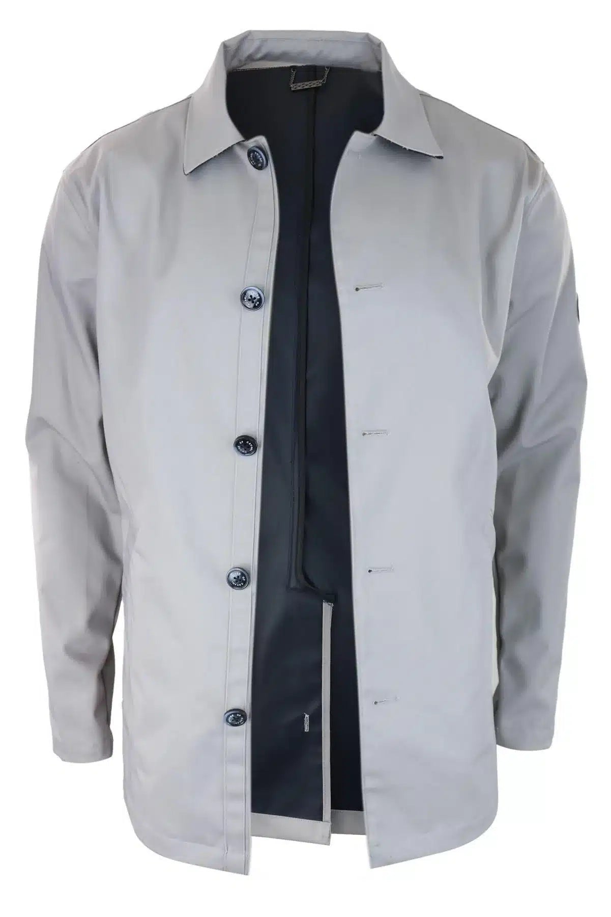 Mens Mid Length Overcoat Jacket Light Weight Smart Casual Beige Stone Mac