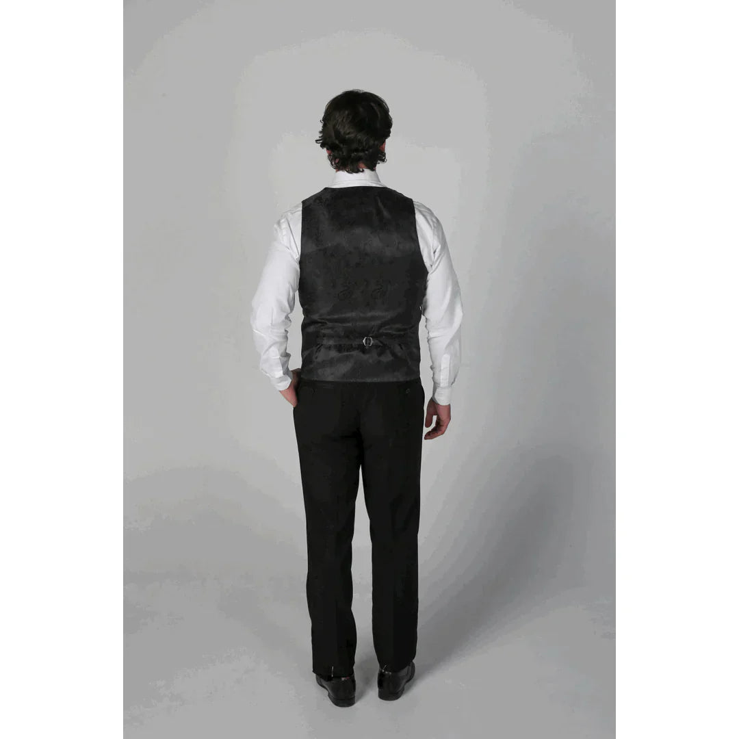 Ford Men's Black 3-Piece Classic Tuxedo Suit with Satin Lapels
