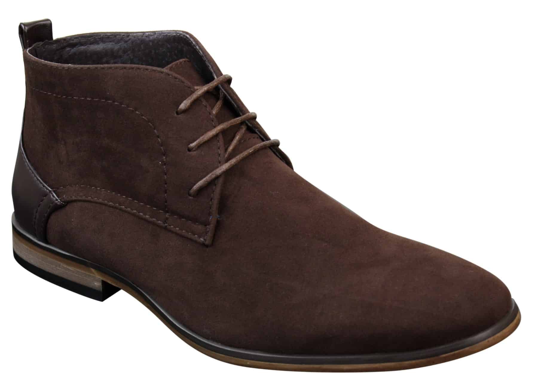 Mens Suede Desert Ankle Red Grey Brown Blue Boots Shoes Smart Casual Leather Laced