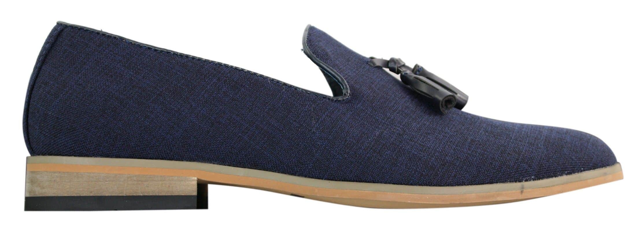 Galax GH3126 - Mens Slip On Tassel Driving Shoes Loafers Light Smart Casual Black Blue Italian