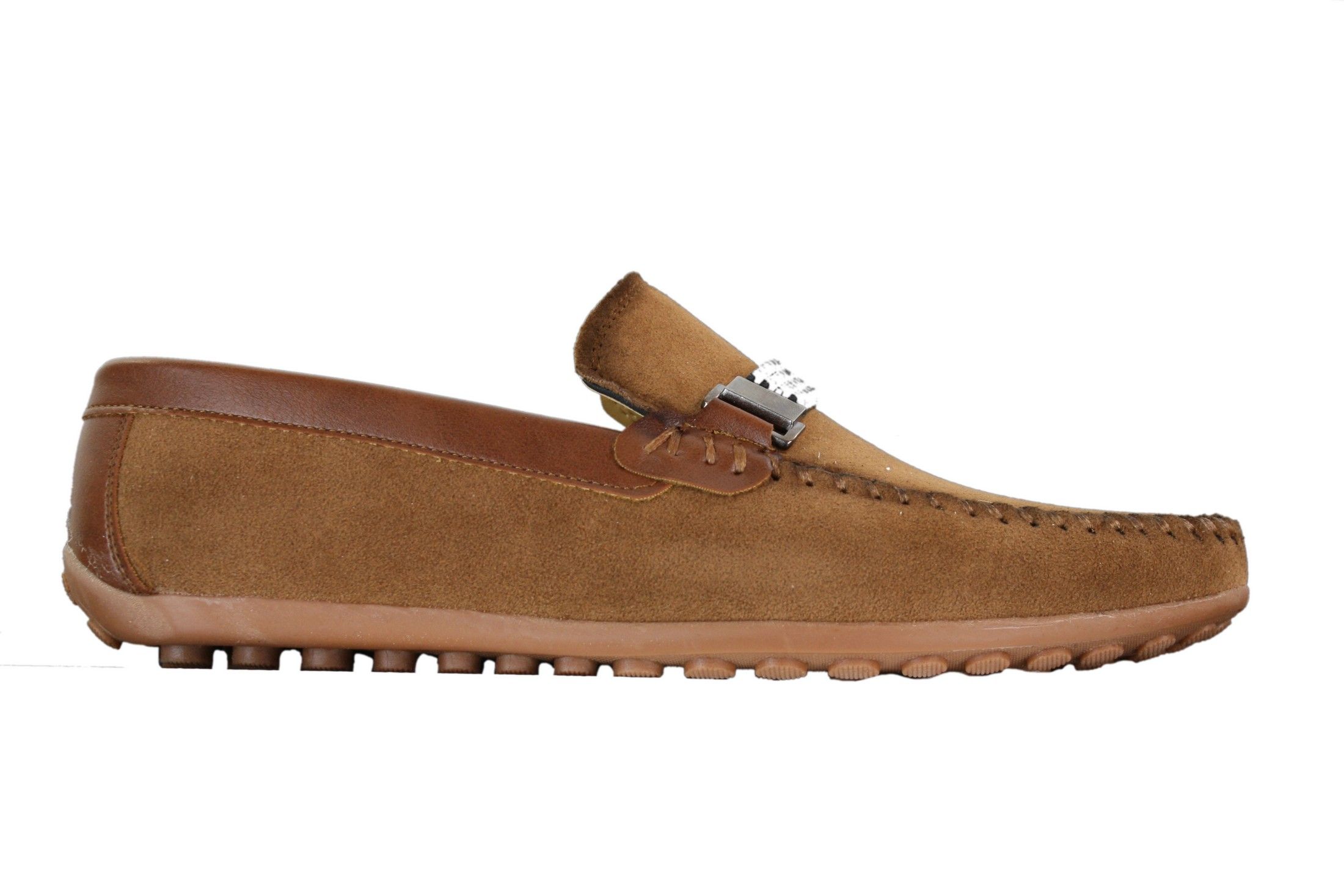 Galax ZD71 - Mens Slip On Suede PU Leather Driving Shoes Buckle Moccasin Casual
