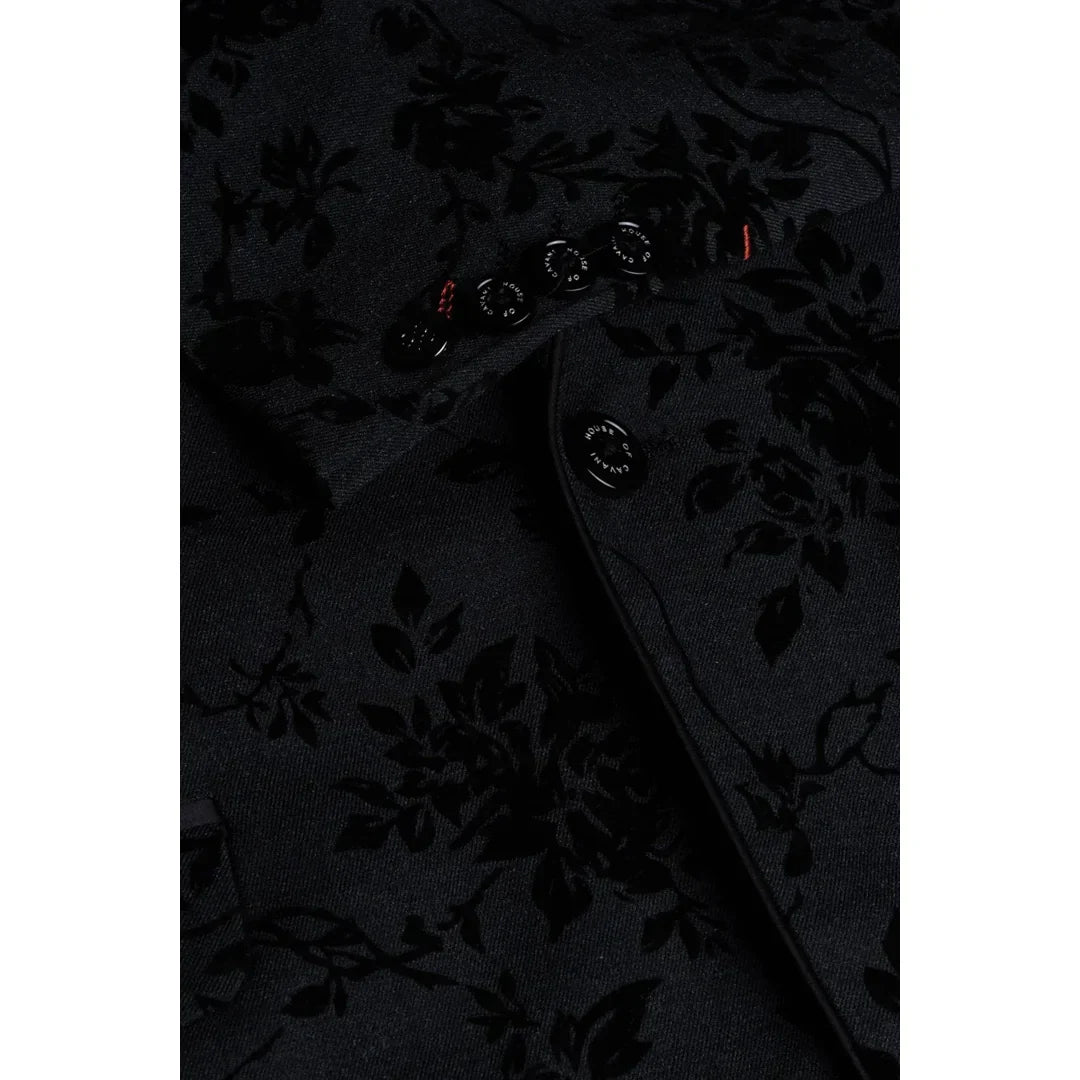 Georgi - Men's Black Floral Blazer