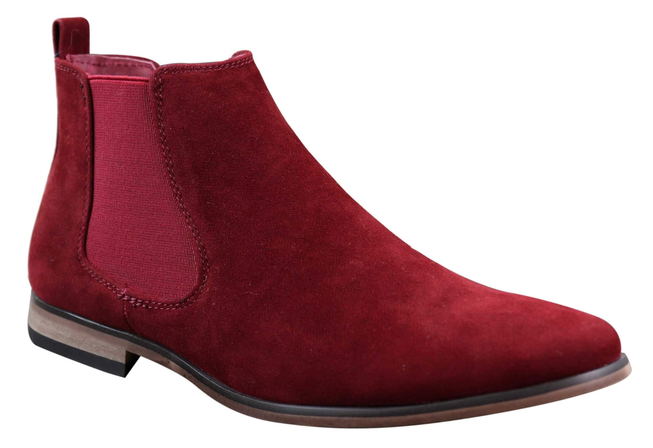 Mens Italian Suede Slip On Ankle Boots Smart Casual Desert Chelsea Dealer