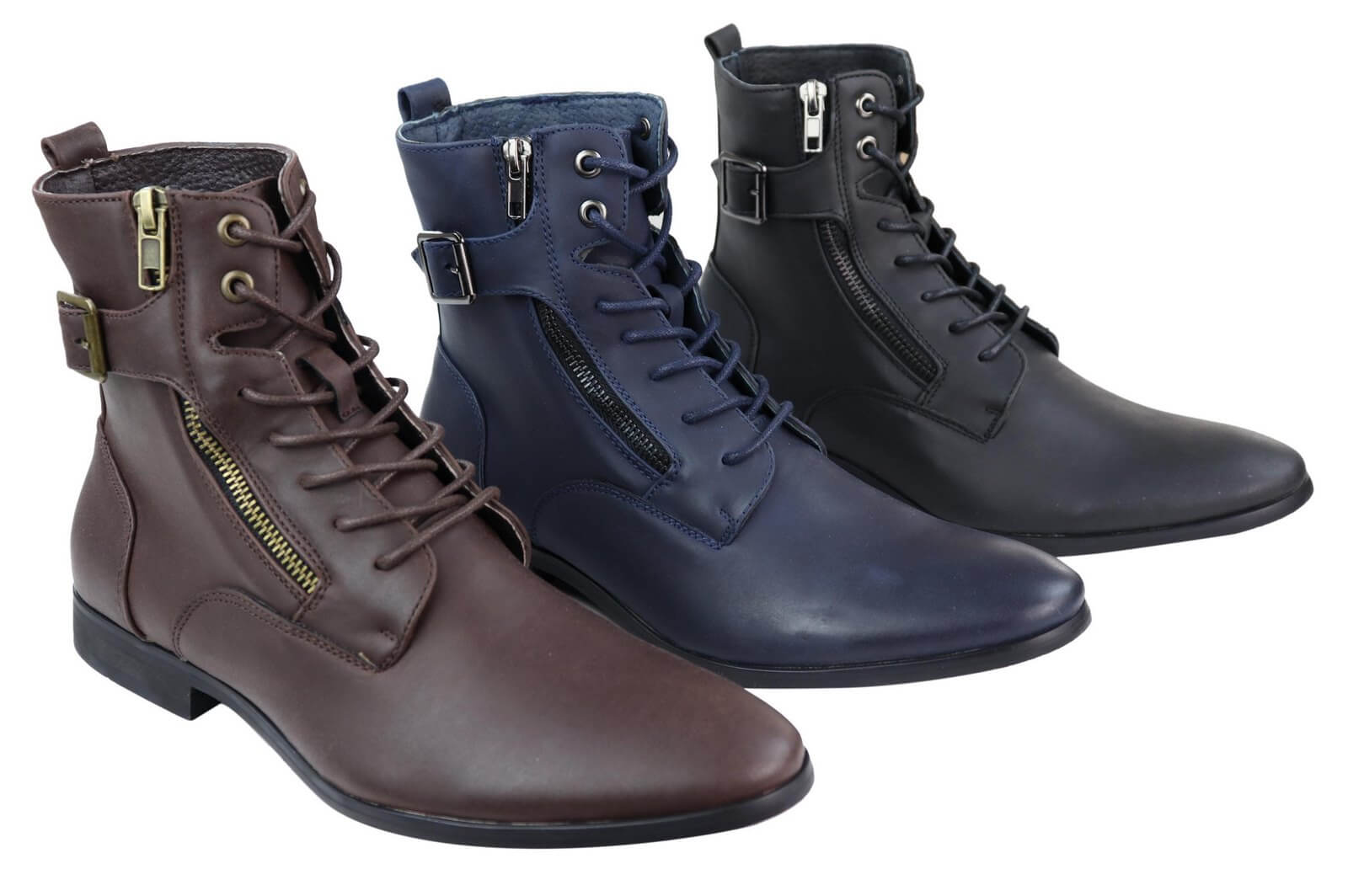 Mens Zip-Up Military 1920s Vintage Boots