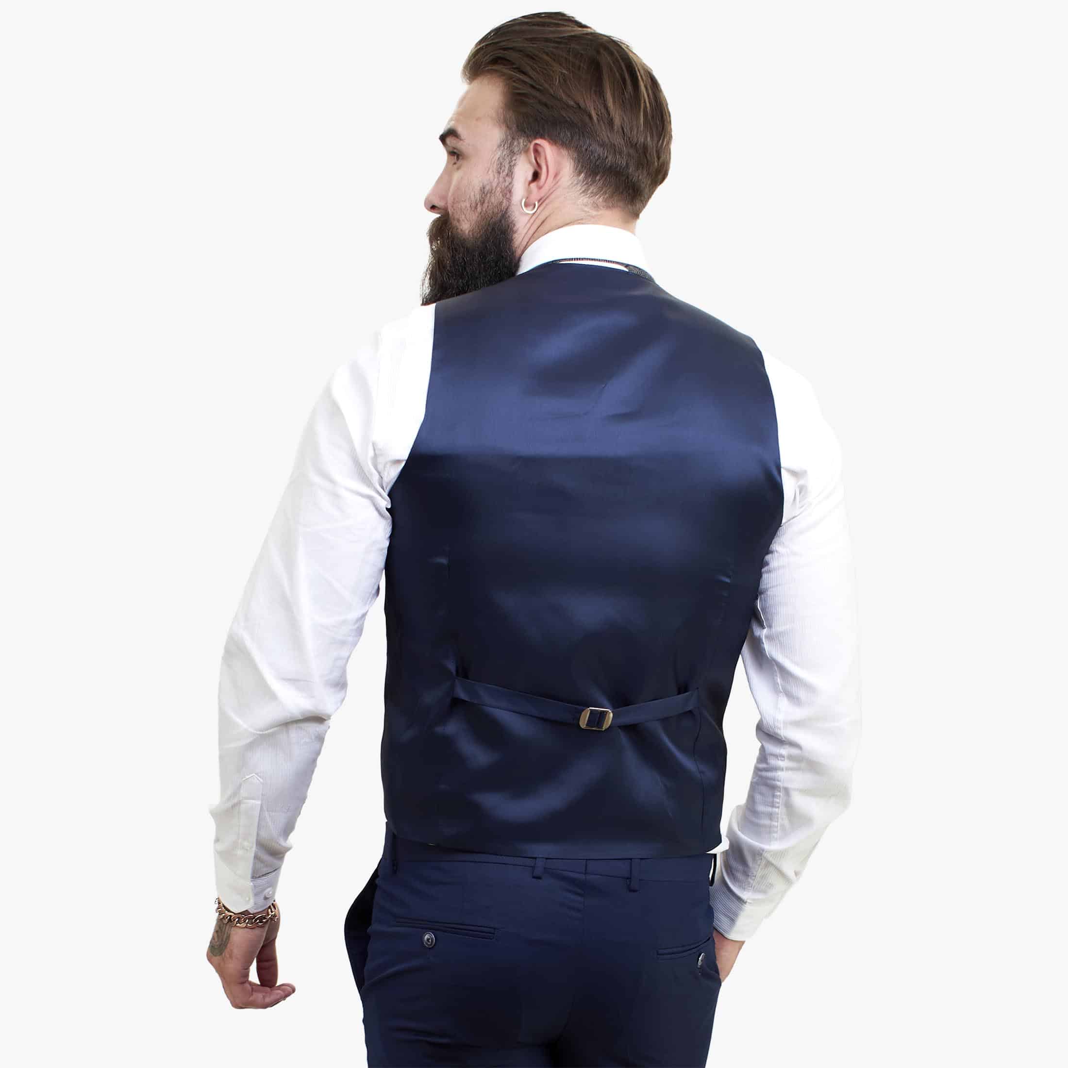 Happy Gentleman BELLO Navy Blue 3 Piece Suit Wool Tailored Fit