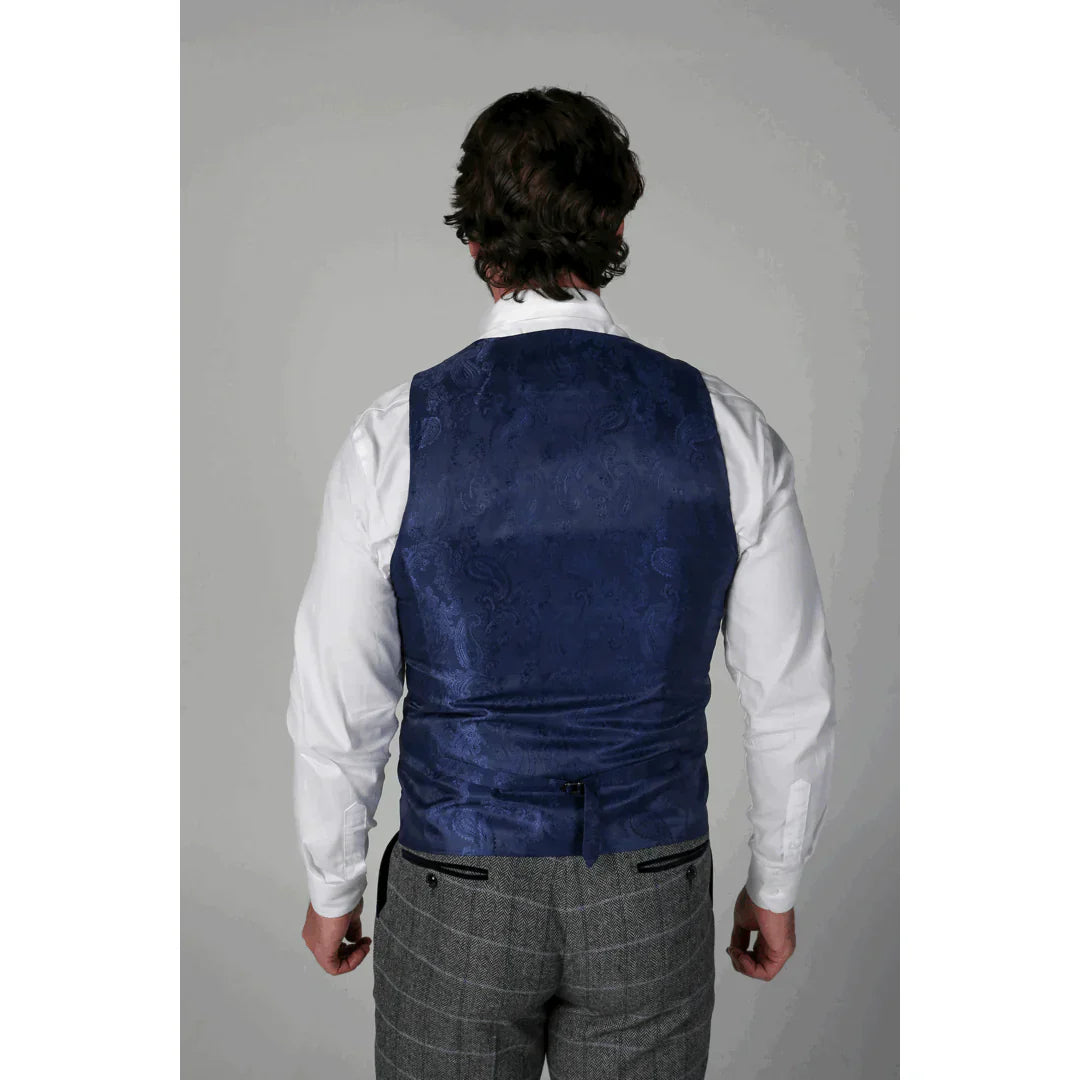 Harris Men's Grey 3-Piece Tweed Suit with Classic Vintage Charm