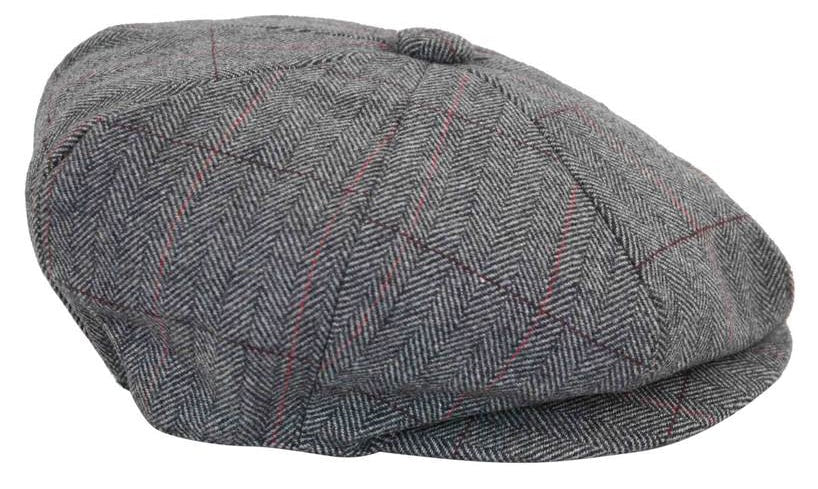 Mens Tweed Check Newsboy Cap