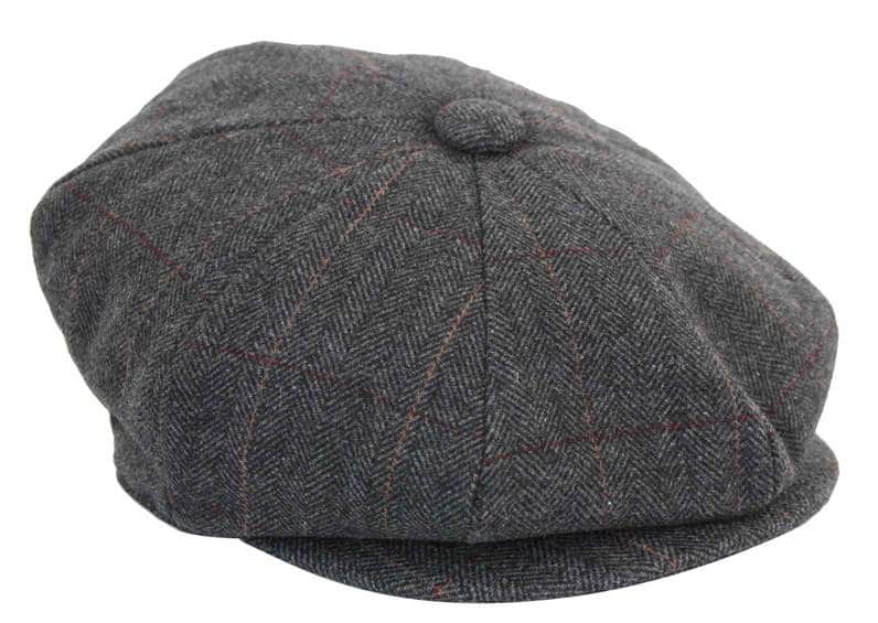 Mens Tweed Check Newsboy Cap