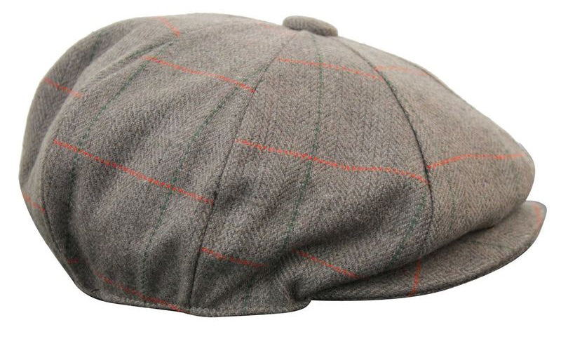 Mens Tweed Check Newsboy Cap