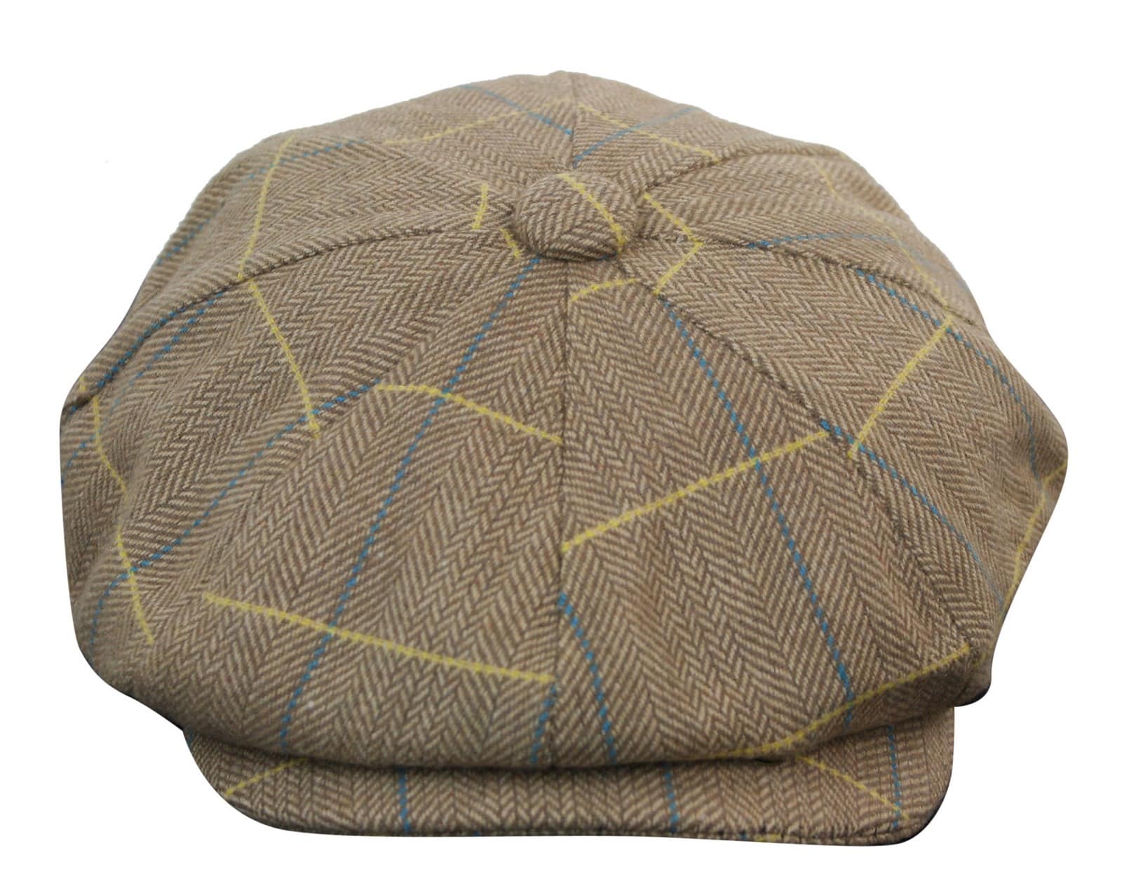 Mens Tweed Check Newsboy Cap
