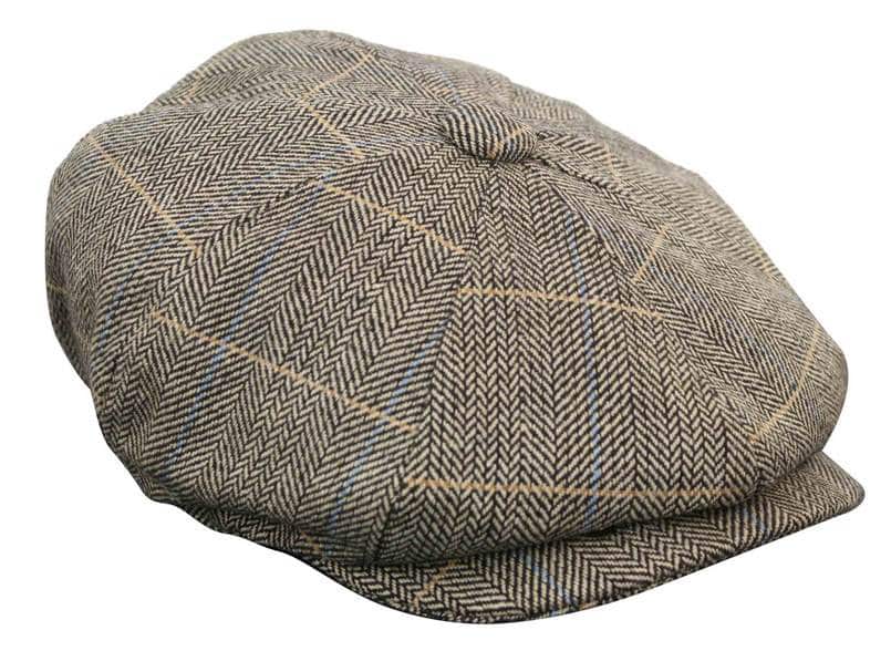 Mens Tweed Check Newsboy Cap