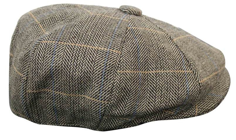 Mens Tweed Check Newsboy Cap