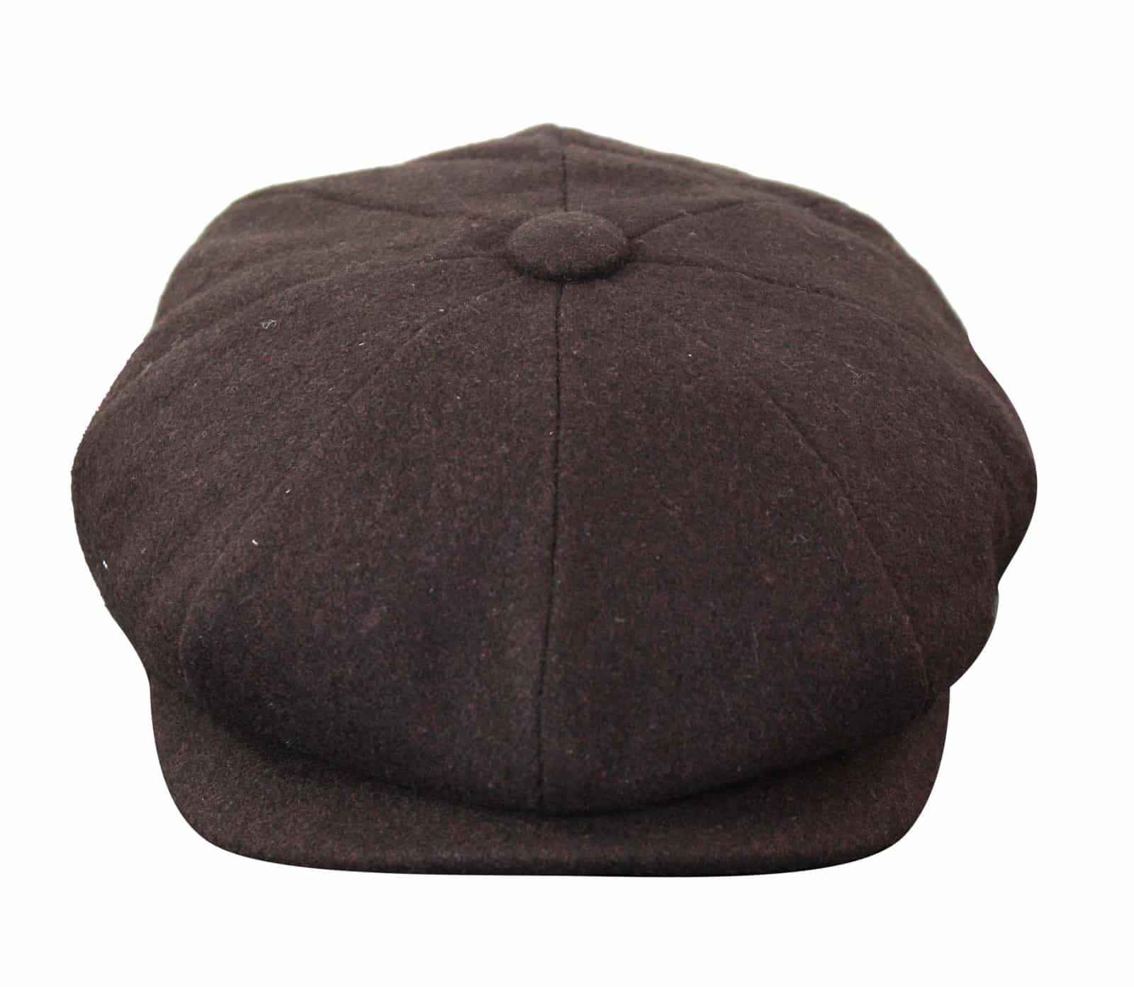 HT6363 - Mens Vintage Tweed Newsboy Newsboy Cap - Brown/Wine