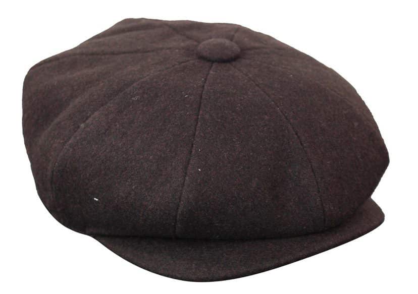 HT6363 - Mens Vintage Tweed Newsboy Newsboy Cap - Brown/Wine