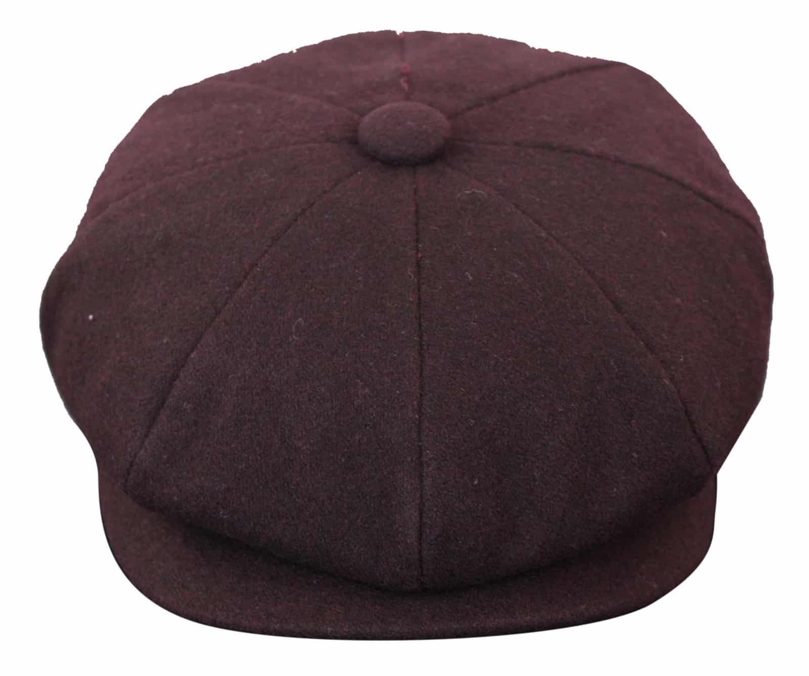 HT6363 - Mens Vintage Tweed Newsboy Newsboy Cap - Brown/Wine