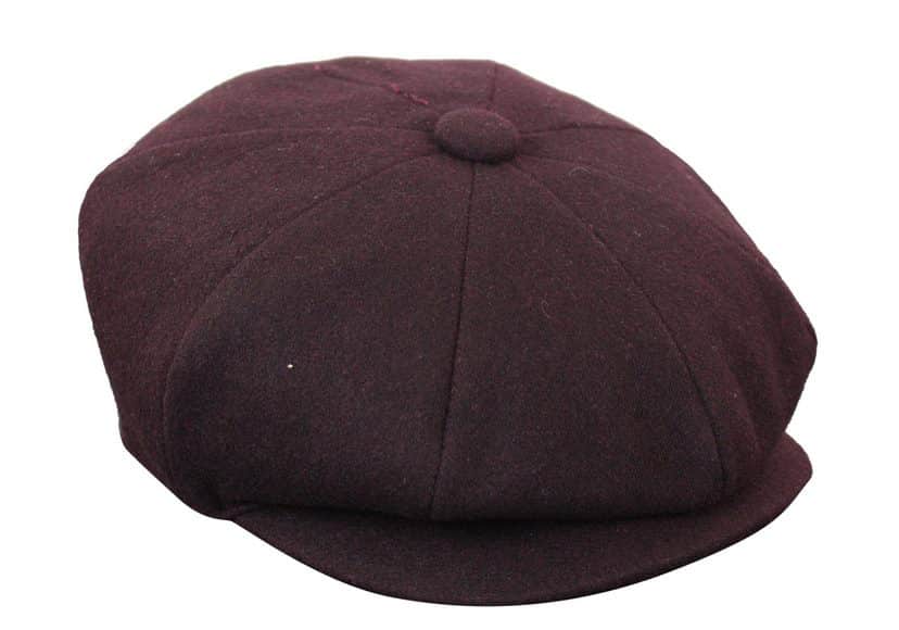 HT6363 - Mens Vintage Tweed Newsboy Newsboy Cap - Brown/Wine