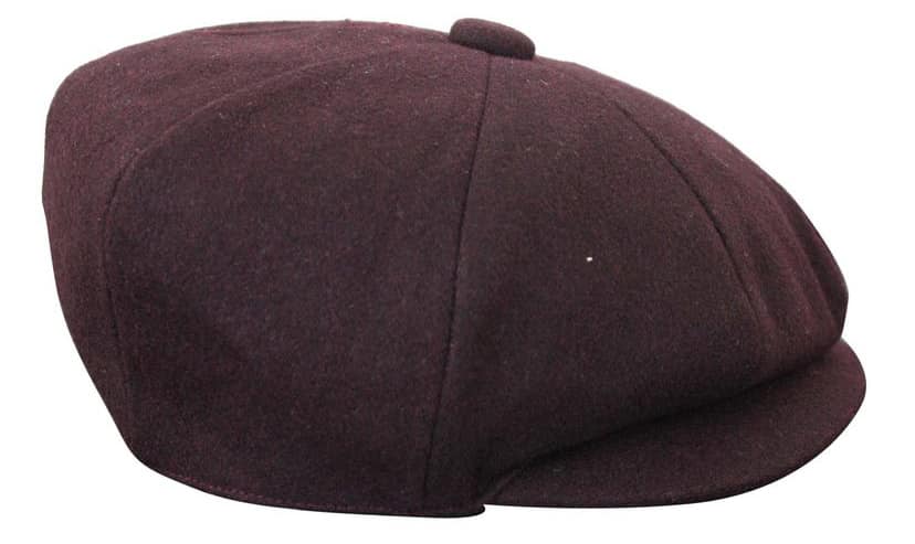HT6363 - Mens Vintage Tweed Newsboy Newsboy Cap - Brown/Wine