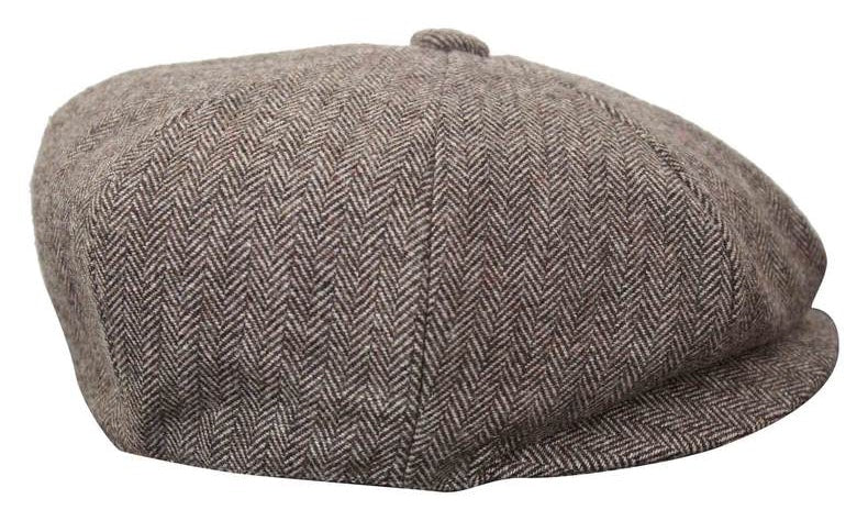 HT6364 - Mens Herringbone Tweed Newsboy Shelby Newsboy Hat