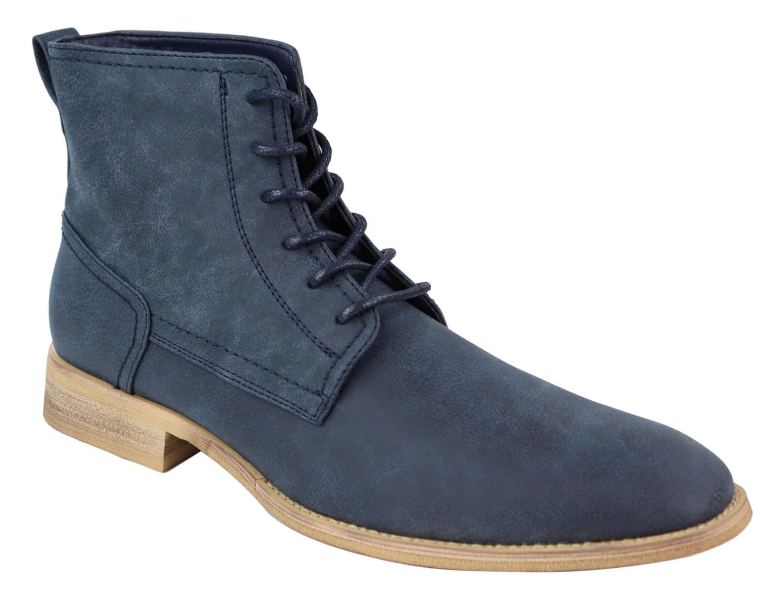Mens Matt Leather Laced 1920s Vintage Boots