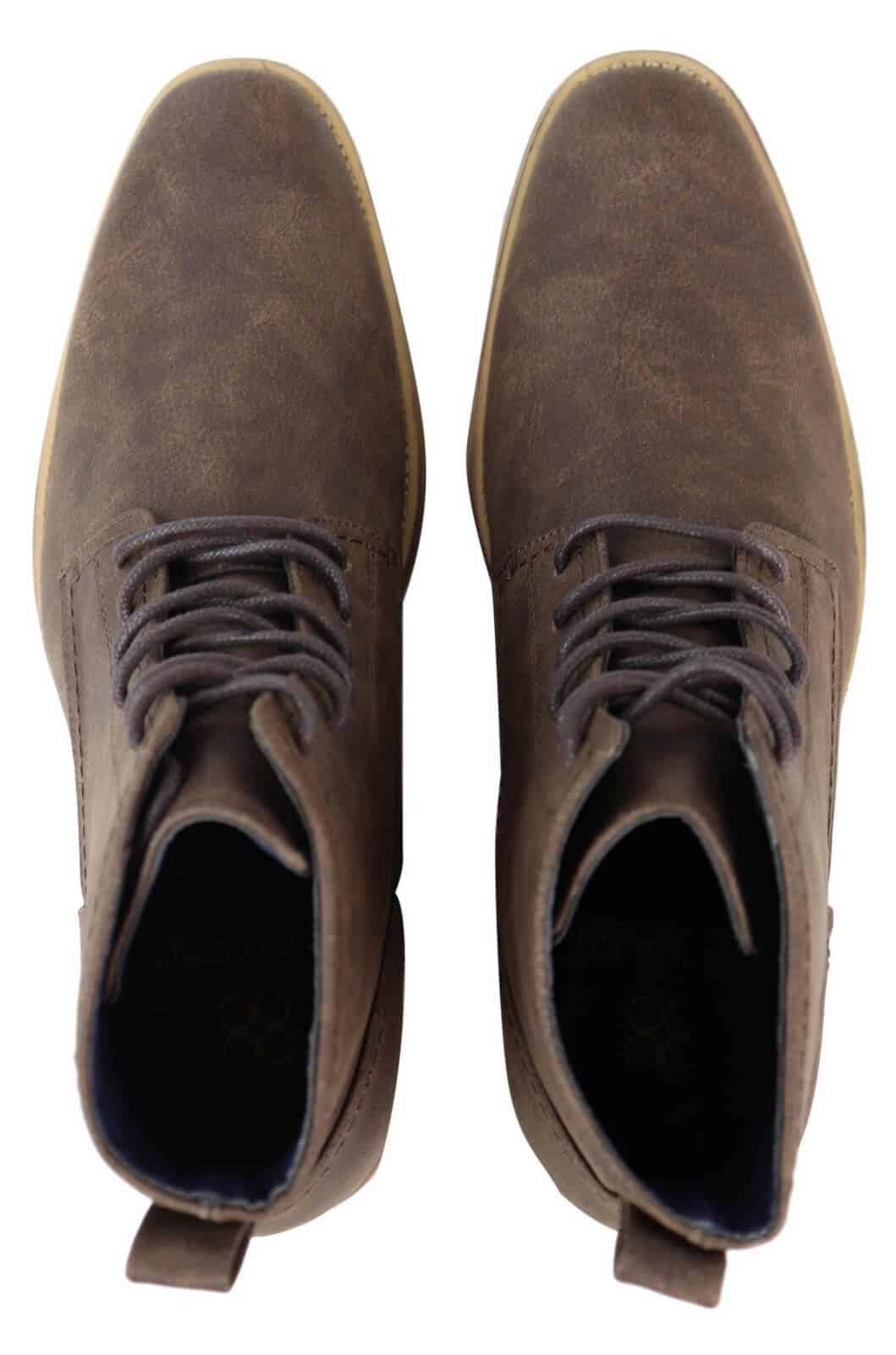 Mens Matt Leather Laced 1920s Vintage Boots