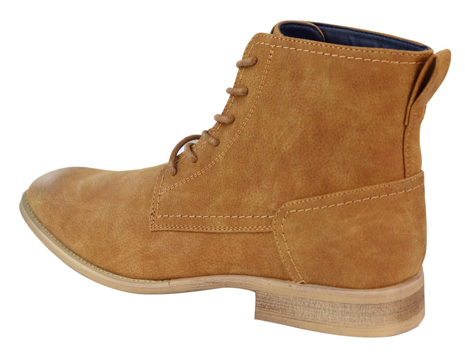 Mens Matt Leather Laced 1920s Vintage Boots