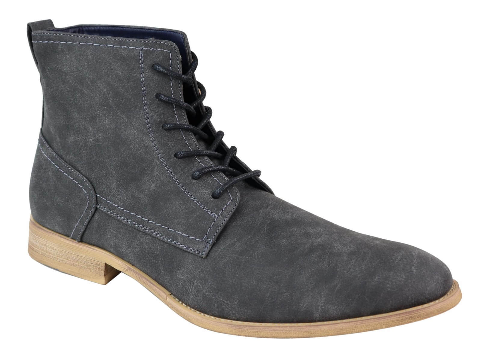 Mens Matt Leather Laced 1920s Vintage Boots