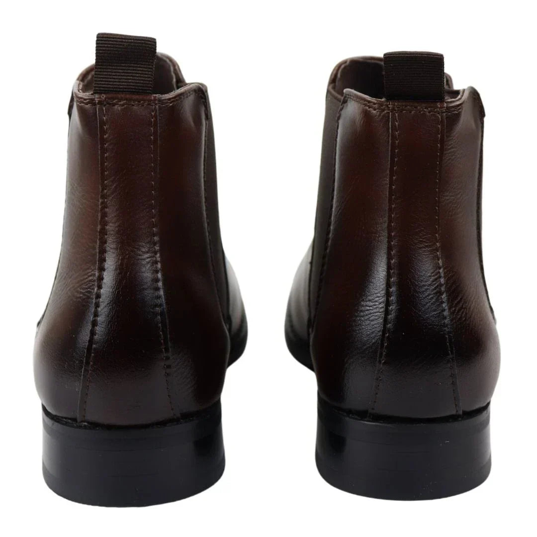 Men's Chelsea Slip On Brown Ankle Boots