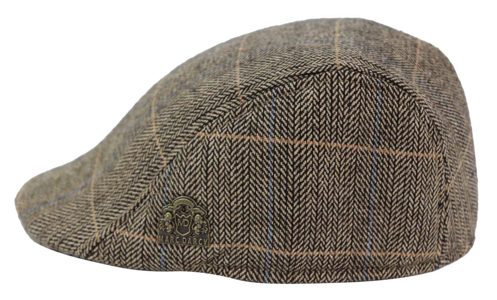 Marc Darcy DX7 Mens Tweed Vintage Retro Grandad Flat Caps Hats 1920s Vintage Check Classic