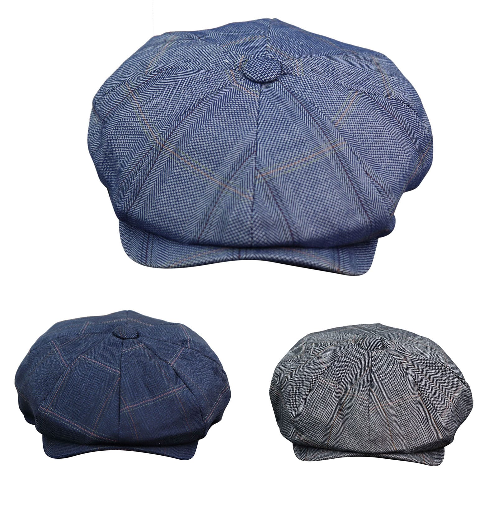 Men's 8 Panel Shelby NewsboyTweed Flat Cap - Cavani Connall